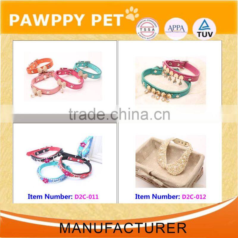 SOFT LEATHER DOG COLLAR FLOWER COLOUR PADDED MULTIPLE COLOURS