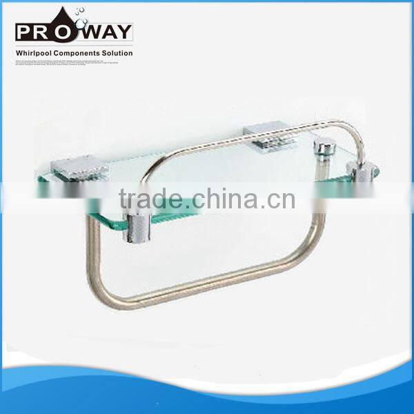 Aluminum base glass corner shelves for shower glass bar shelf