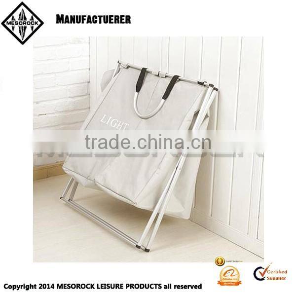 Household Essentials Folding Double Bag Laundry Hamper, Polyester Blend