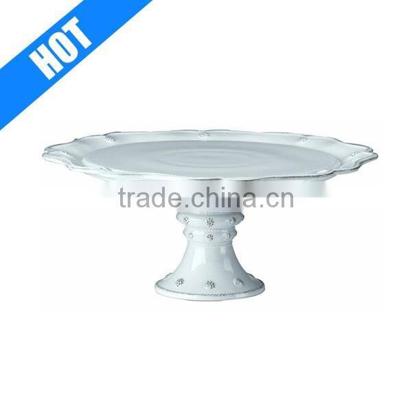 personalized whitewash porcelain large cake stand