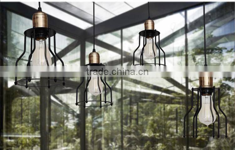 Industrial loft style Black iron Electric vintage pendant light with 6-12 bulbs