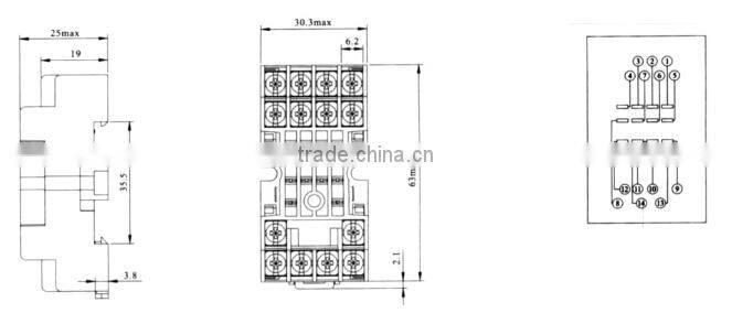 HEIGHT Hot Sale PX78714 Relay Socket / 14pin Relay Socket/General relay socket with High Quality Factory Price
