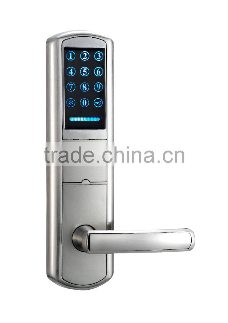 New designed touch screen safe intelligent door lock with steel handle
