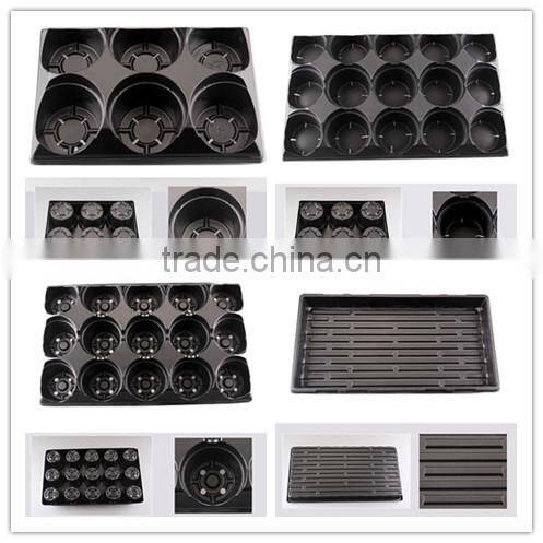 10 holes black plastic nursery tray for carrying flower pots, 590*235*125mm