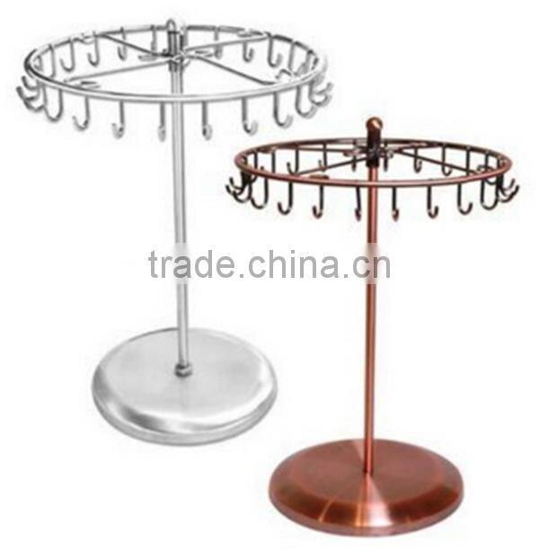 Rotating Top-table Finger Ring Display Stand With hooks