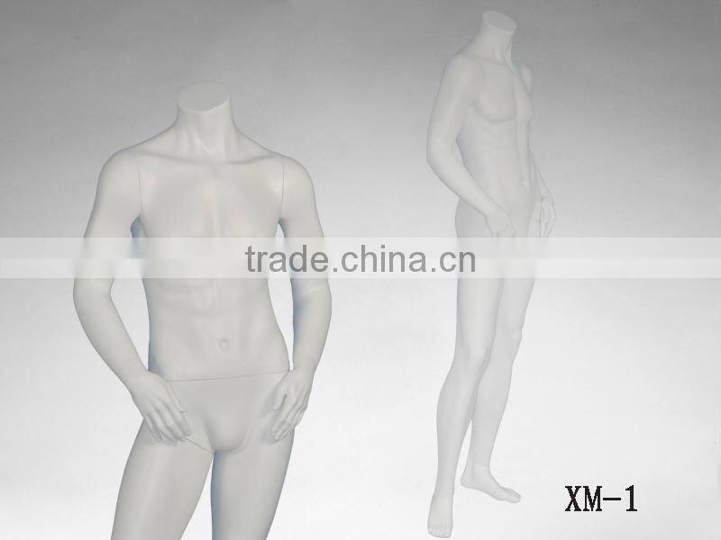 Fiberglass headless nude male mannequin for display