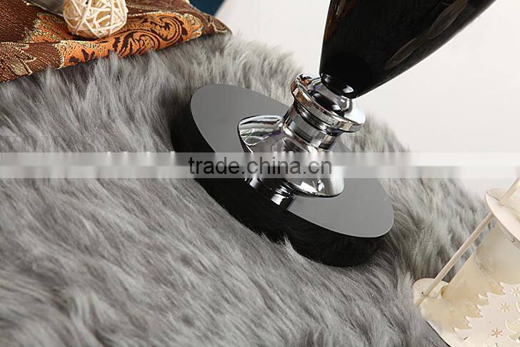 Vase shape black K9 crystal table lamp with lampshade