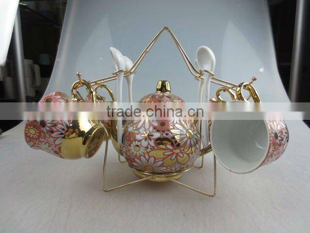 Stock porcelain coffee set with decal