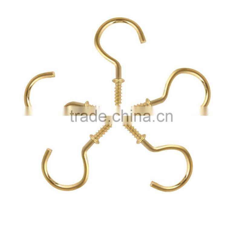 20 pack 1-1/4inches gold plated screw cup hook
