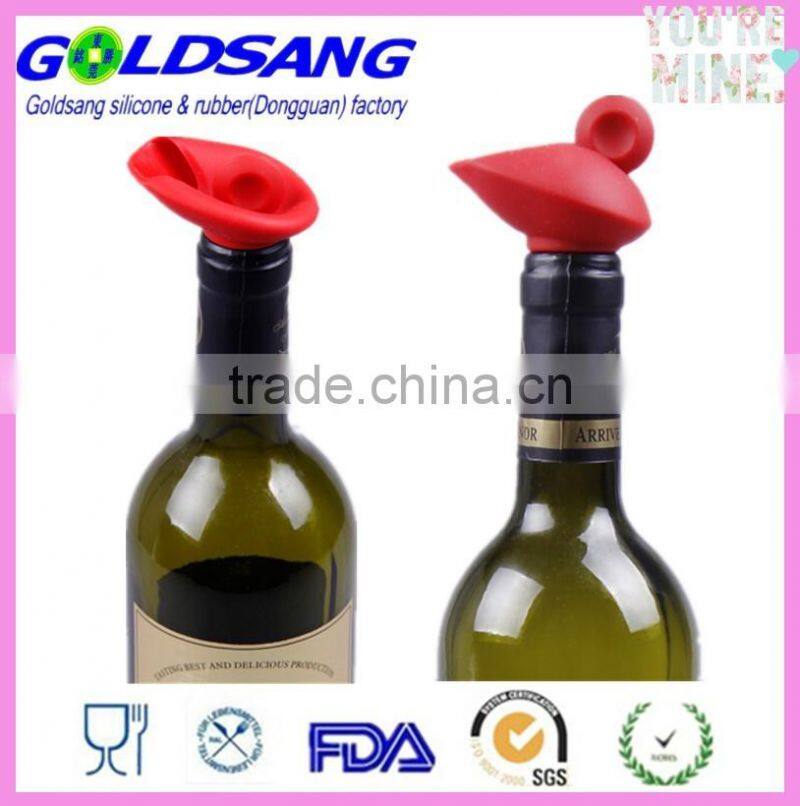 FDA food grade Silicone bottle stopper wine pourer