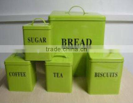 Fasionable colorful Kitchen wooden lid bread bin