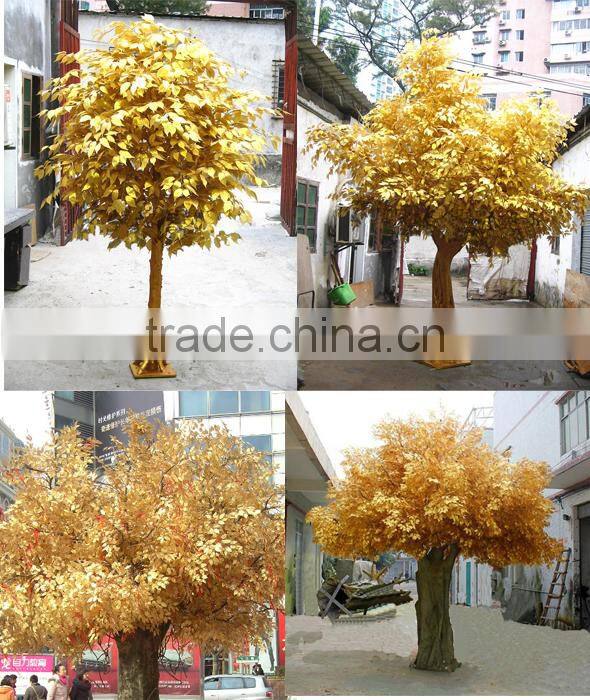 Real touch factory gloden artificial ficus tree fake banyan tree