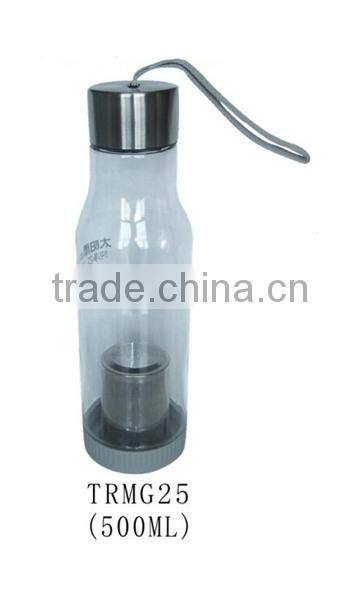 Eco-friendly clear plastic kids drinking water bottle with straw