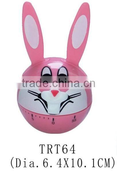 Cute rabbit design plastic countdown kitchen timer/mechanical timer