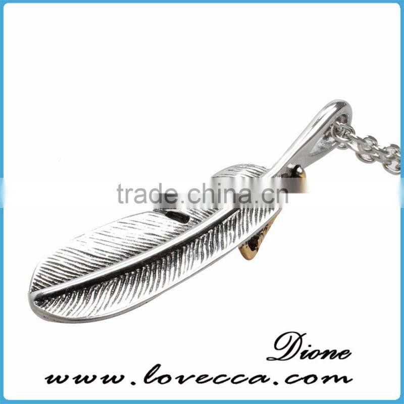 Popular high quality jewelry claw feather never fade stainless steel pendant for men and women