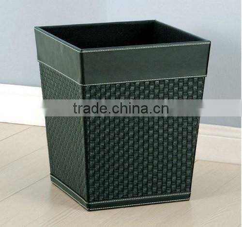 2016 Newest Trash Can Faux Leather Waste Bin For Home