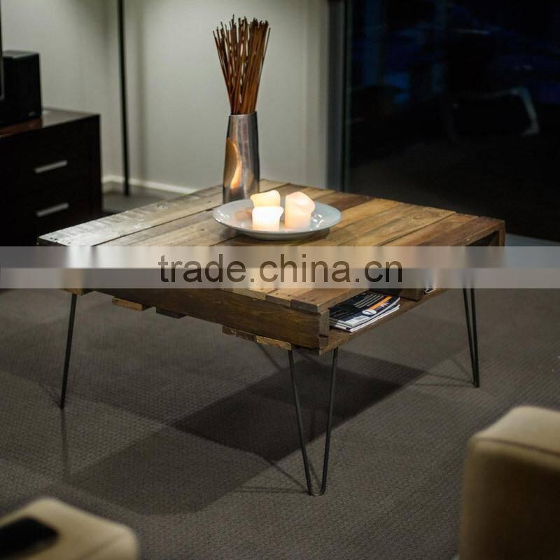 14 inch 2 rod Durable chrome hairpin table legs metal leg with wood top