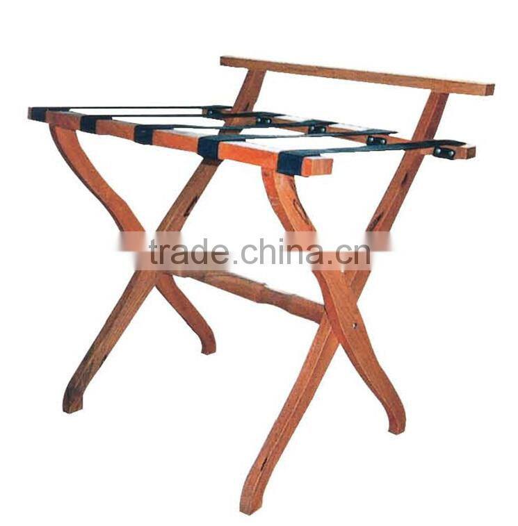 Wood folding luggage rack for hotels