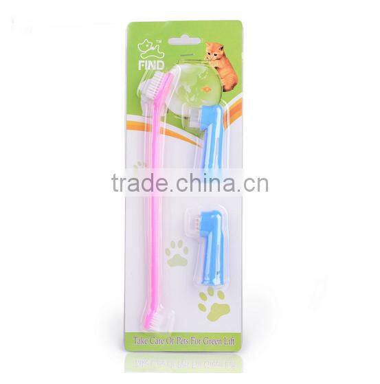 plastic pet tooth brush nail brush set