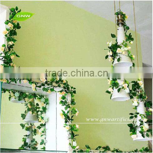 GNW FLV15 Wholesale Artificial Plastic Rose Vine for Garland used in wedding decoration