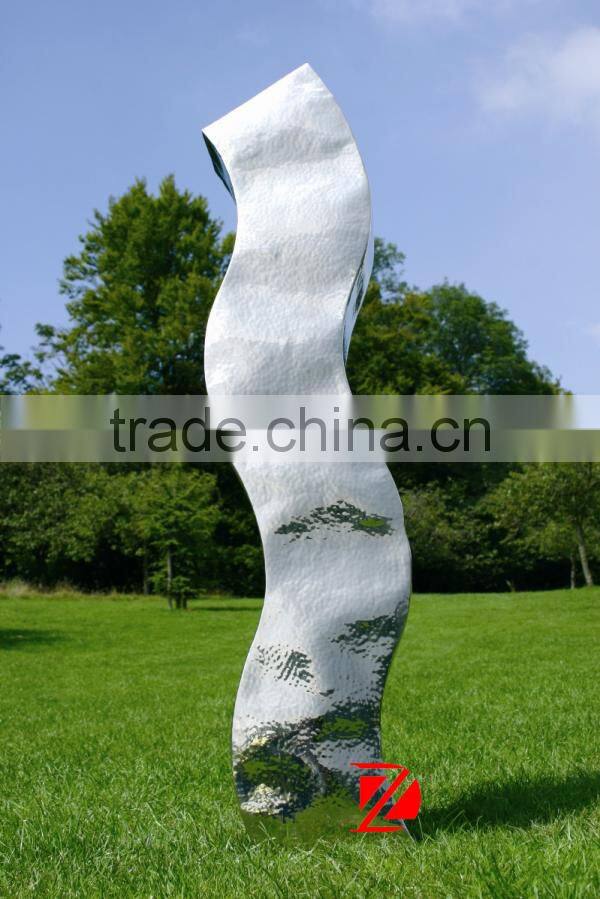 Stainless Steel Waved Abstract Sculpture For Park Decoration