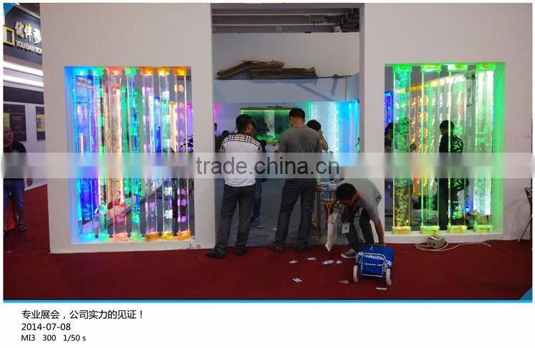 glass bubble pillar with led light for interior decoration
