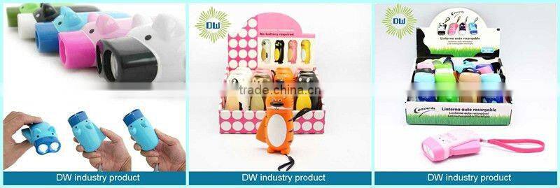cute mini manual dynamo led flashlight