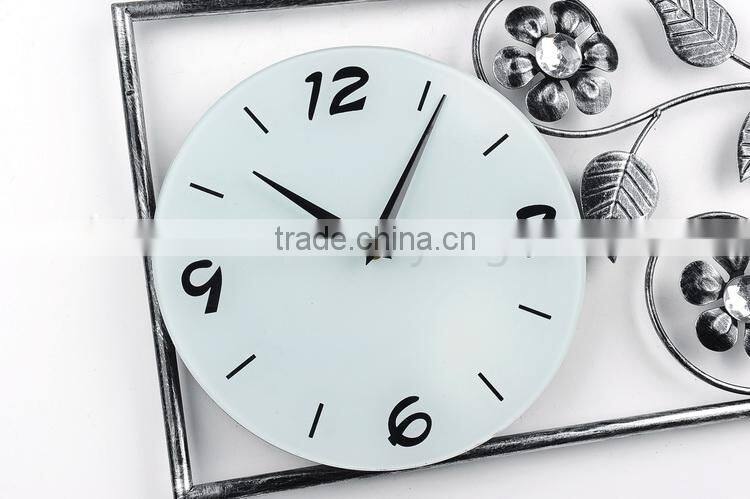 vintage flower metal wall digital clock GZH113 home accessories