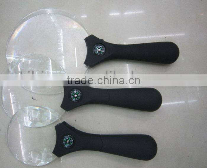 Cheap high quality magnifying glass with compass and light
