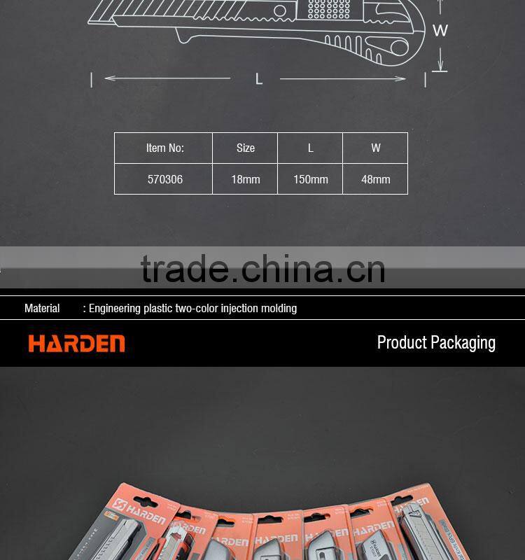 18MM Snap-Off Blade Cutter with Auto Lock & Metal Chamber Plastic Cutter Knife