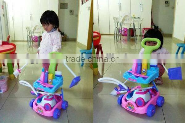 2015 hot selling plastic cleaner pushing machine car toy set for kids gold supplier from china manufacture on alibaba