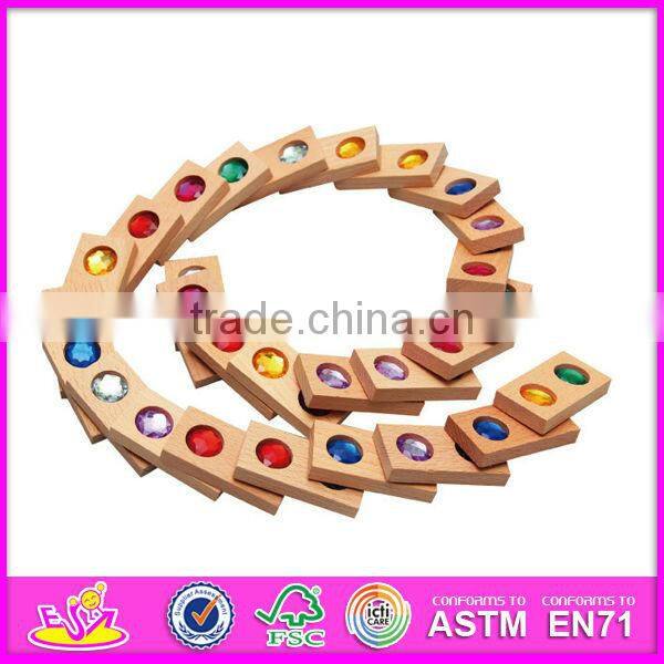 2015 New kids wooden domino toy,cheap educational children wooden domino toy,high quality baby wooden domino game toy W15A006