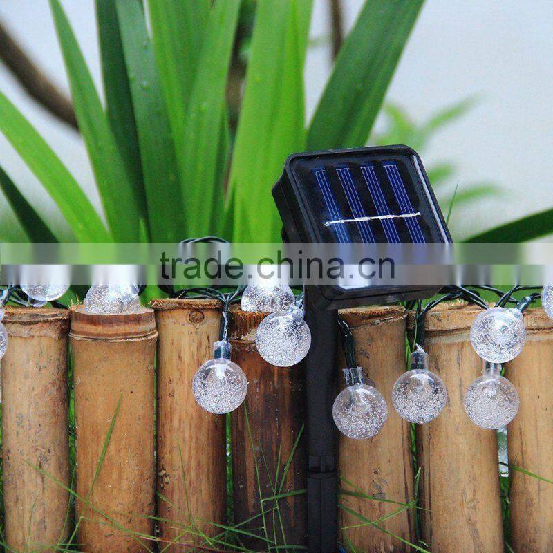 LED Crystal Ball Solar Power Outdoor String Light for Outside Patio Party