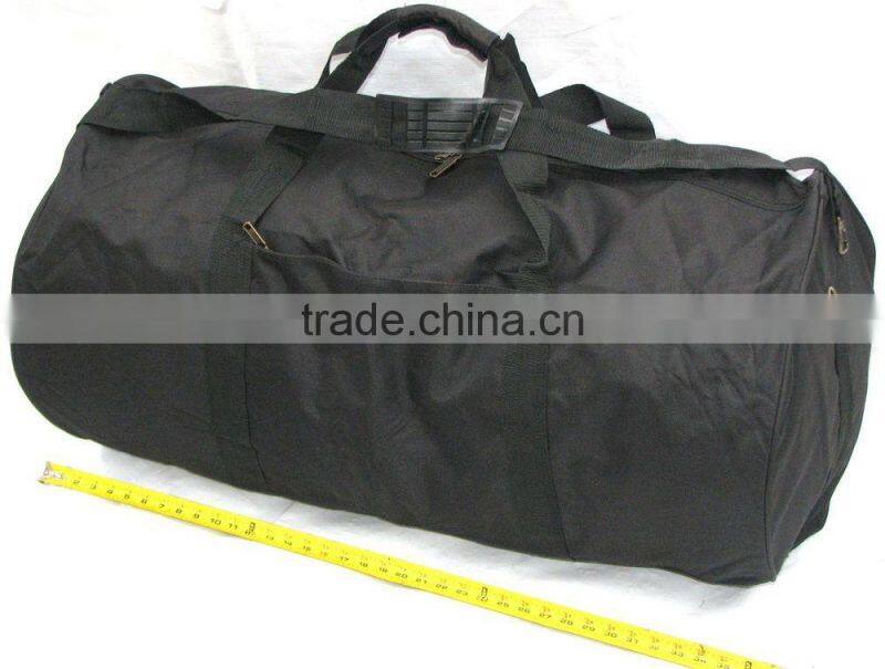 2015 Hot Promote Fashion 600D/PVC travel/duffle bag with Front zipper pocket between handles and and Adjustable shoulder straps