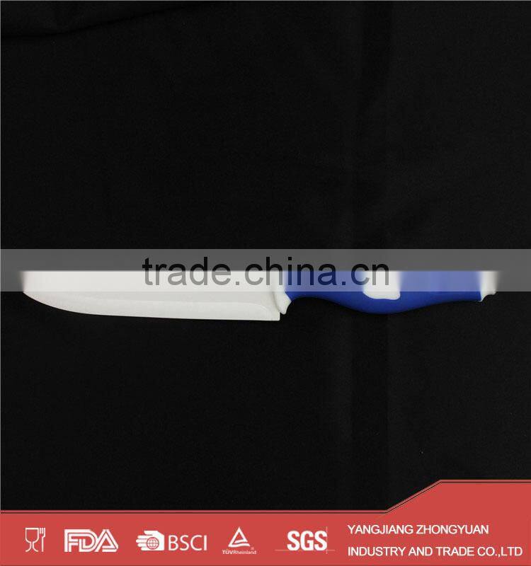 Hot selling plastic handle ceramic kitchen knives set with acrylic knife block and peeler