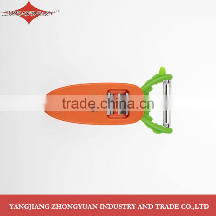 Stainless steel Y shaped peeler with magnetic carrot shaped handle
