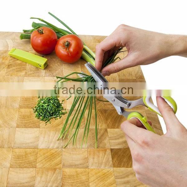 Kitchen Five Layers of Multilayer Stainless Steel Scissors Cut Green Onion Mince Coriander Laver
