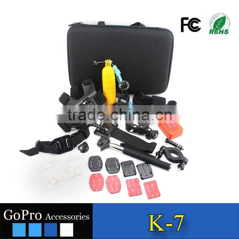 2016 hot selling cheap kits set mounts used for gopros heros action camera accessories sports DV cases
