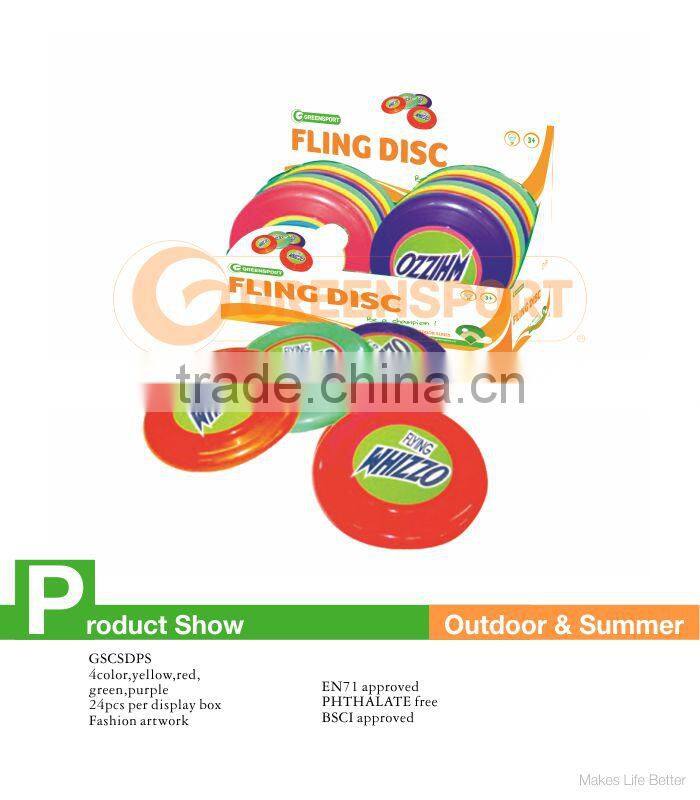 Colored plastic discs frisbee