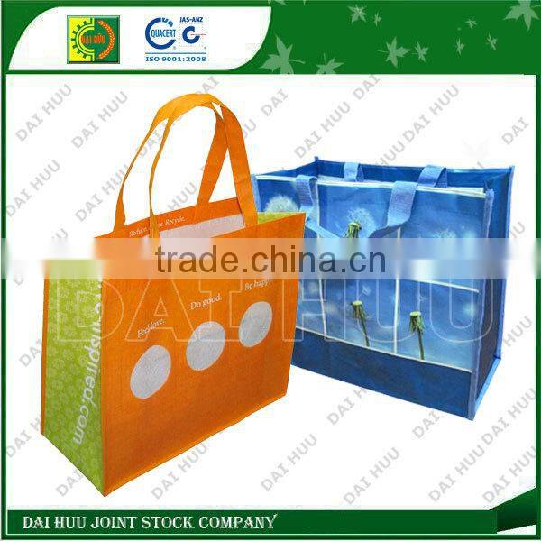 High standard colorful woven shopping bag with BOPP