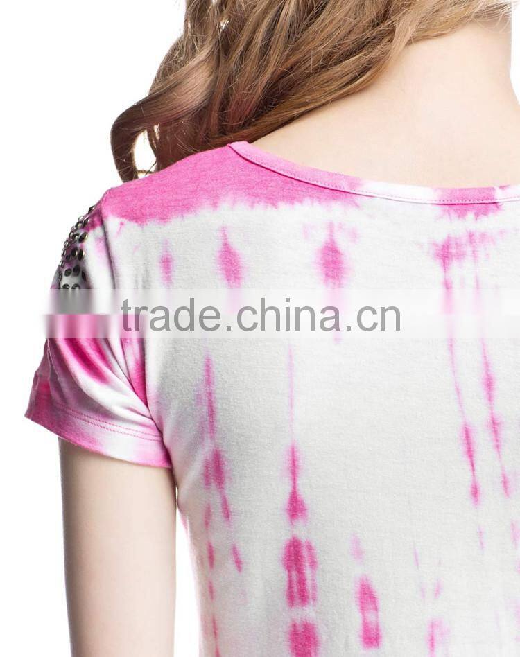 women Tie Dye rayon/stretch jersey Dress, women tie dye t-shirt dress