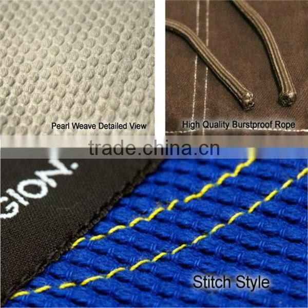 Wholesale new design custom made high quality pearl weave fabric patched white brazilian kimono jiu jitsu