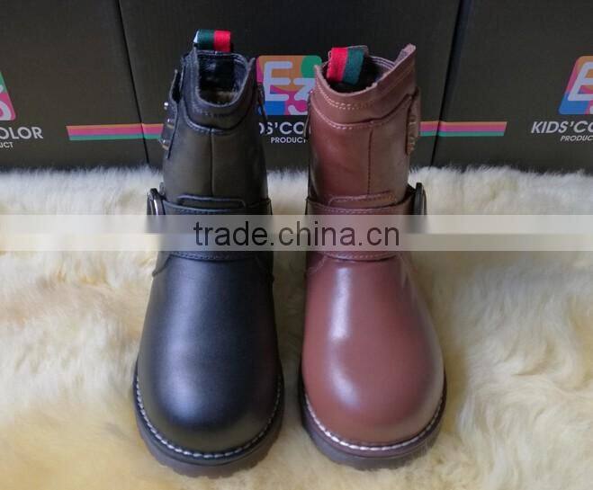 GZY stock lot high quality children leather boots