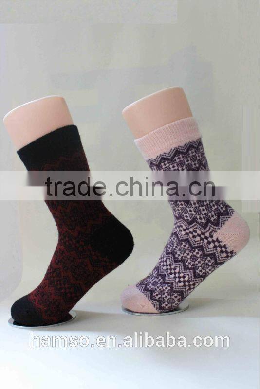 Lady Winter fancy colorful rabbit wool socks
