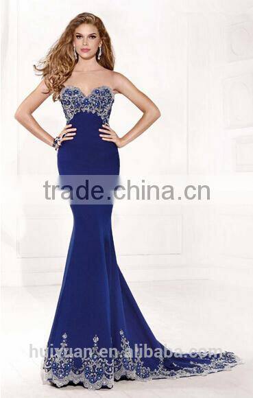 2 colors beaded luxrious mermaid sleeveless dresses for wedding party