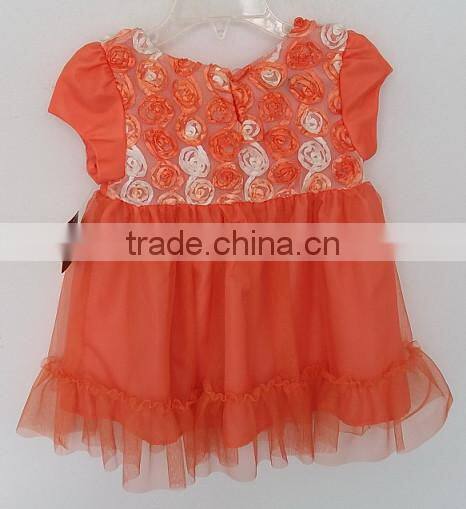 2016 cool baby girls embroidered flowers pink dress for summer