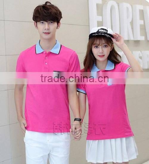 good quality 2017 new product cheap cotton custom couples Polo shirt