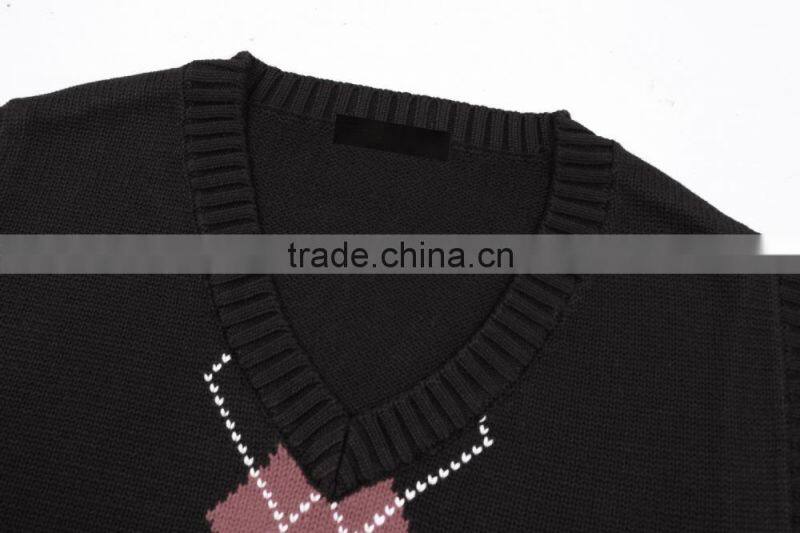 Sleeveless Argyle Top Brand Sweaters Vest For Men