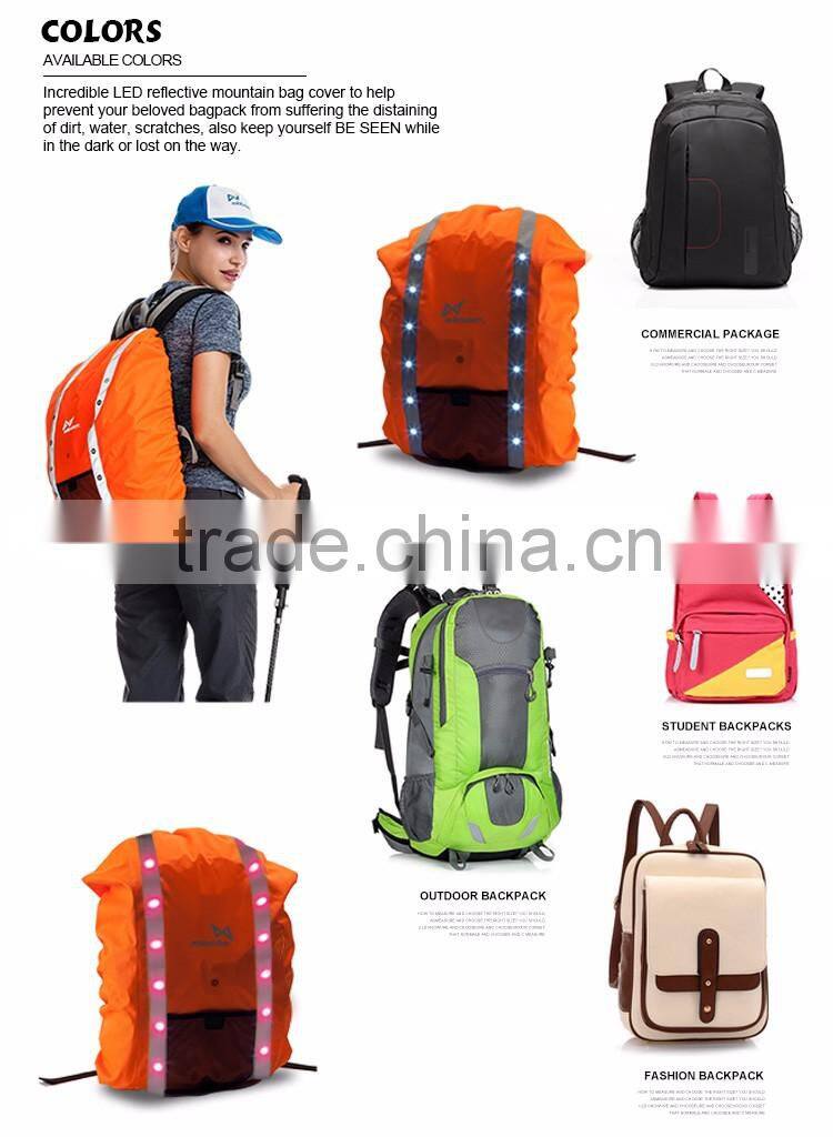 45L flashing reflective hi vis hiking bag cover backpack cover