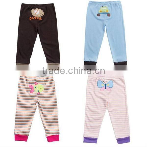 Best selling cotton cute embroirdery children kids baby pants